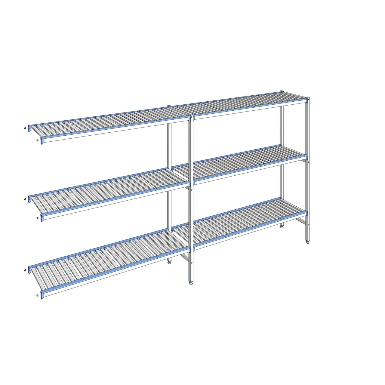 Rayonnage à clayettes amovibles 3 niveaux aluminium 175 x 339.7 x 40 cm Tournus - ACA3397