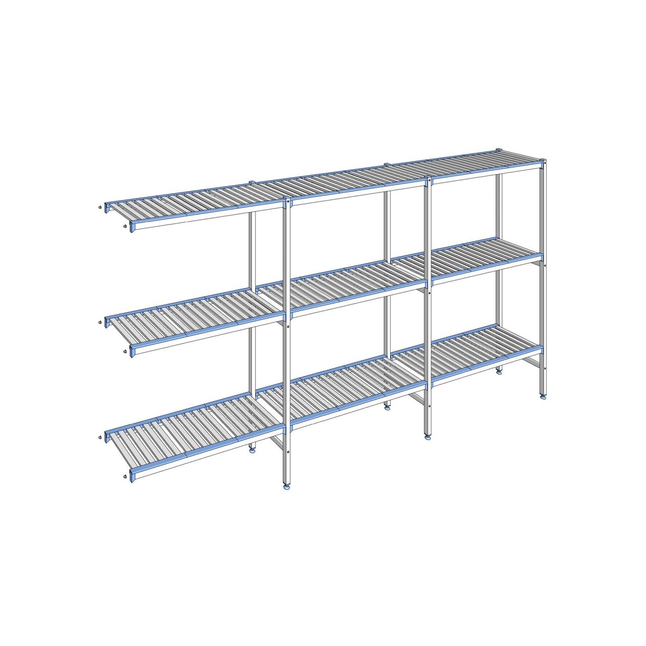 Rayonnage à clayettes amovibles 3 niveaux aluminium 175 x 333.1 x 40 cm Tournus - ACA3331