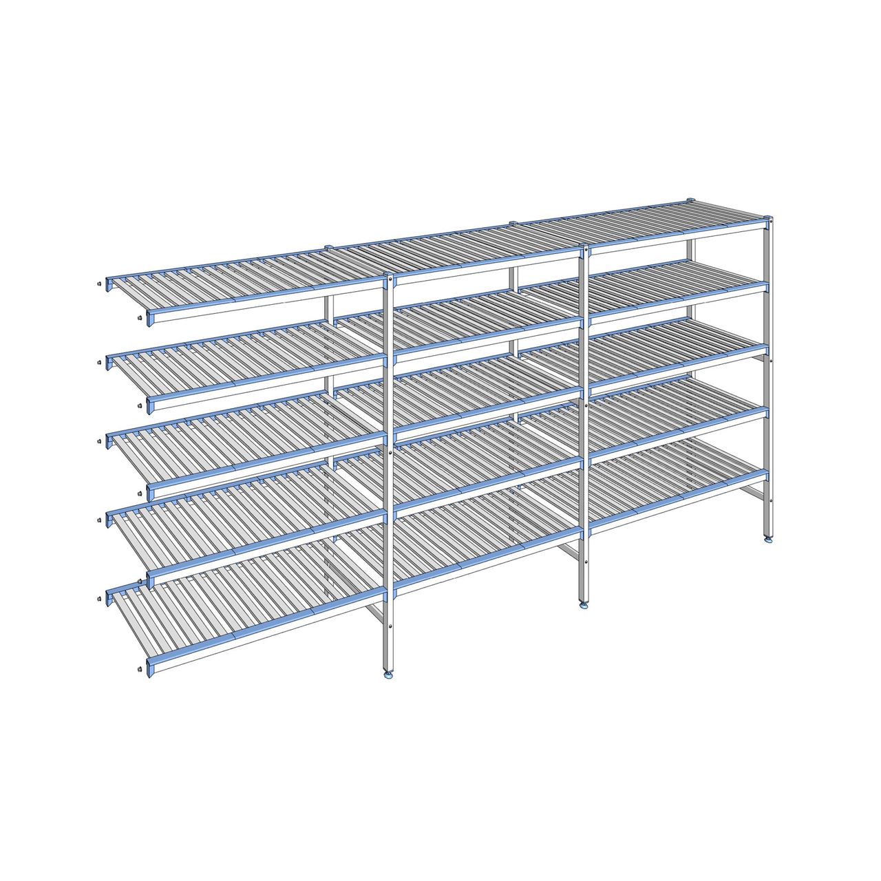 Rayonnage à clayettes amovibles 5 niveaux aluminium 175 x 363.3 x 50 cm Tournus - ACF3633