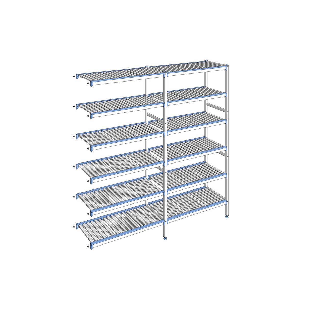 Rayonnage à clayettes amovibles 6 niveaux aluminium 205 x 209.1 x 40 cm Tournus - ACL2091