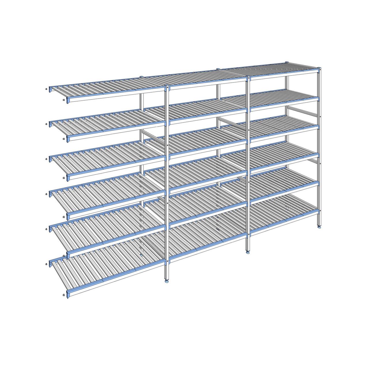 Rayonnage à clayettes amovibles 6 niveaux aluminium 205 x 353.1 x 50 cm Tournus - ACO3531