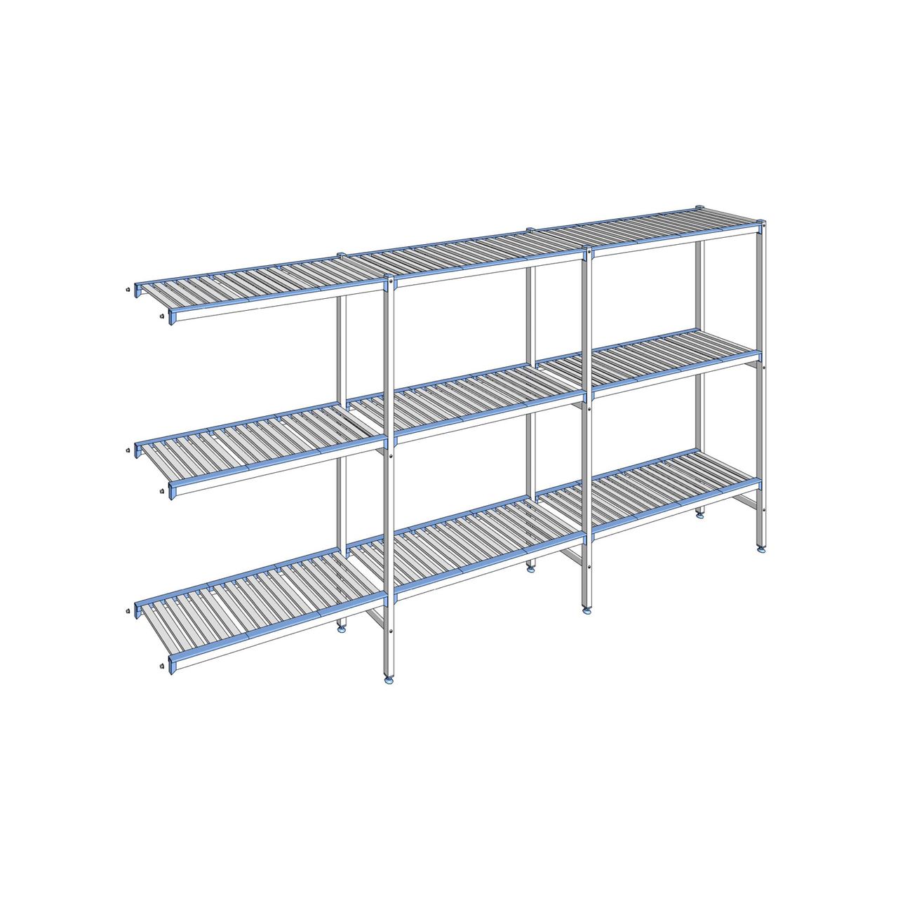 Rayonnage à clayettes amovibles 3 niveaux aluminium 175 x 343.1 x 40 cm Tournus - ACA3431
