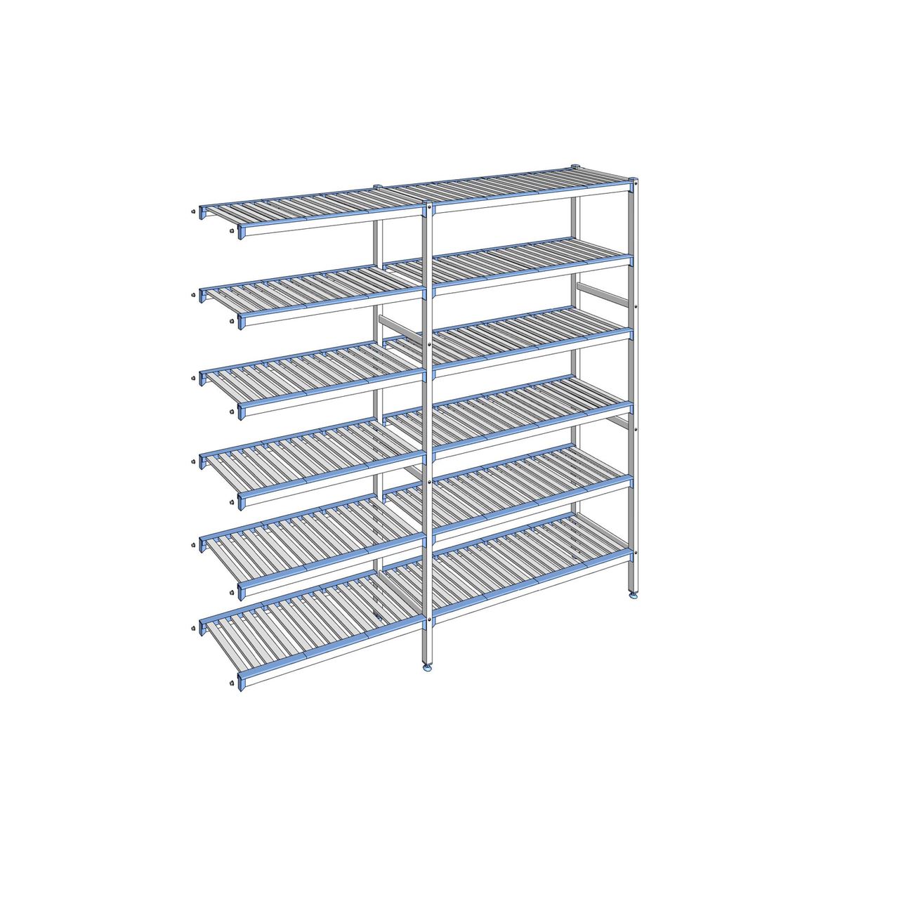 Rayonnage à clayettes amovibles 6 niveaux aluminium 205 x 219.1 x 40 cm Tournus - ACL2191