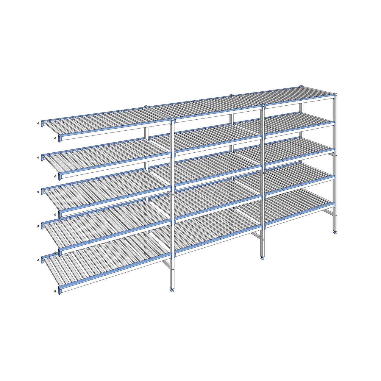 Rayonnage à clayettes amovibles 5 niveaux aluminium 175 x 373.1 x 50 cm Tournus - ACF3731