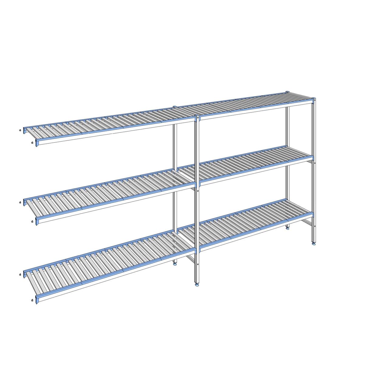 Rayonnage à clayettes amovibles 3 niveaux aluminium 175 x 349.9 x 40 cm Tournus - ACA3499