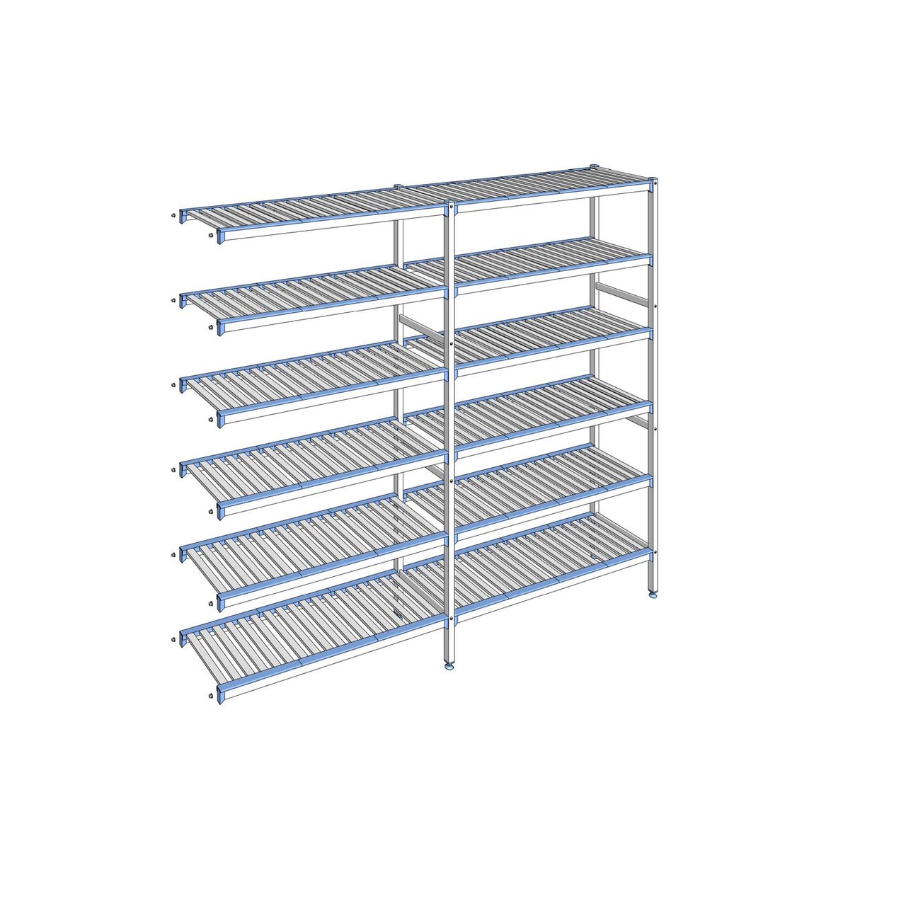 Rayonnage à clayettes amovibles 6 niveaux aluminium 205 x 239.1 x 40 cm Tournus - ACL2391
