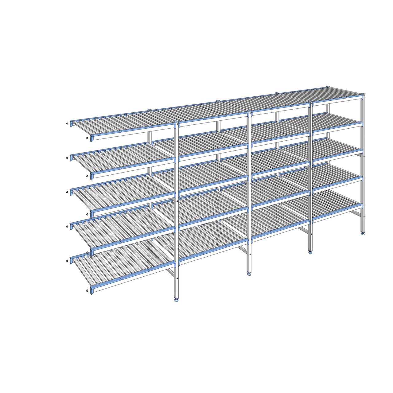 Rayonnage à clayettes amovibles 5 niveaux aluminium 175 x 377.1 x 50 cm Tournus - ACF3771