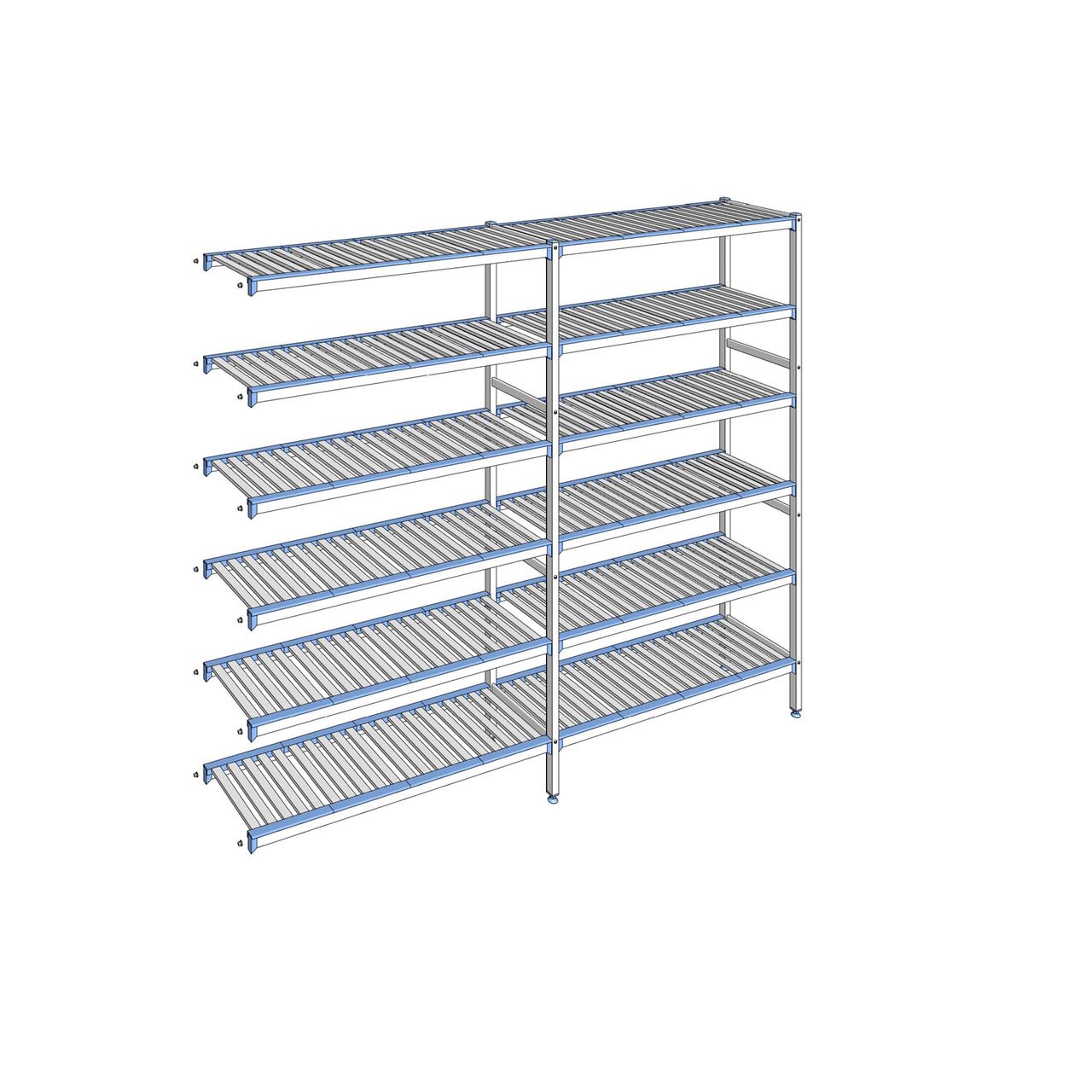 Rayonnage à clayettes amovibles 6 niveaux aluminium 205 x 249.1 x 40 cm Tournus - ACL2491