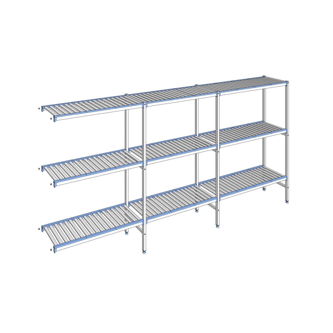 Rayonnage à clayettes amovibles 3 niveaux aluminium 175 x 363.3 x 40 cm Tournus - ACA3633