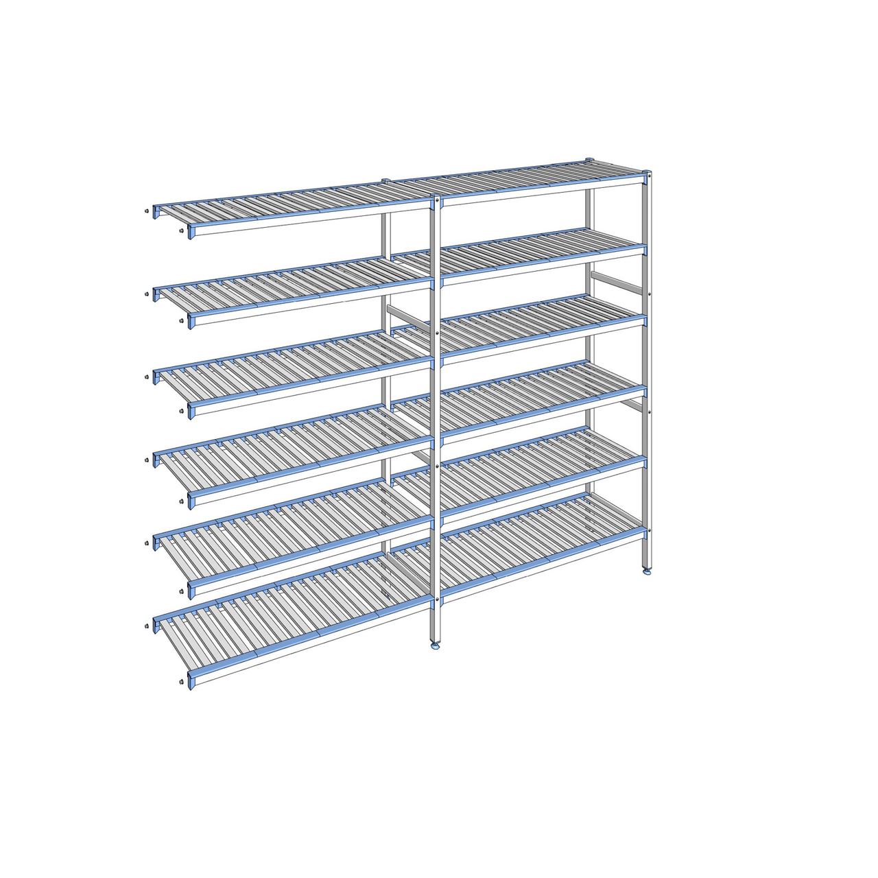 Rayonnage à clayettes amovibles 6 niveaux aluminium 205 x 259.3 x 40 cm Tournus - ACL2593