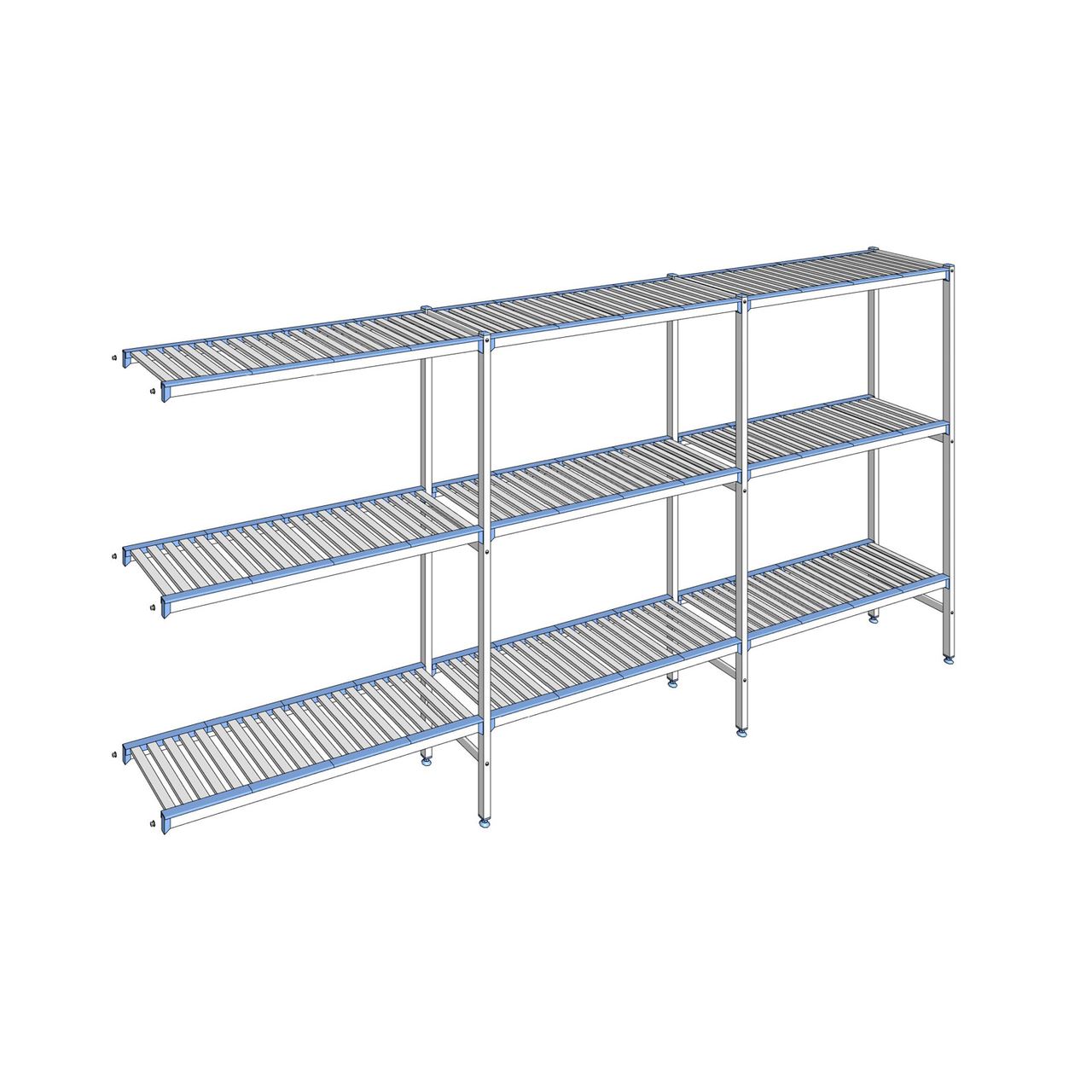 Rayonnage à clayettes amovibles 3 niveaux aluminium 175 x 373.1 x 40 cm Tournus - ACA3731
