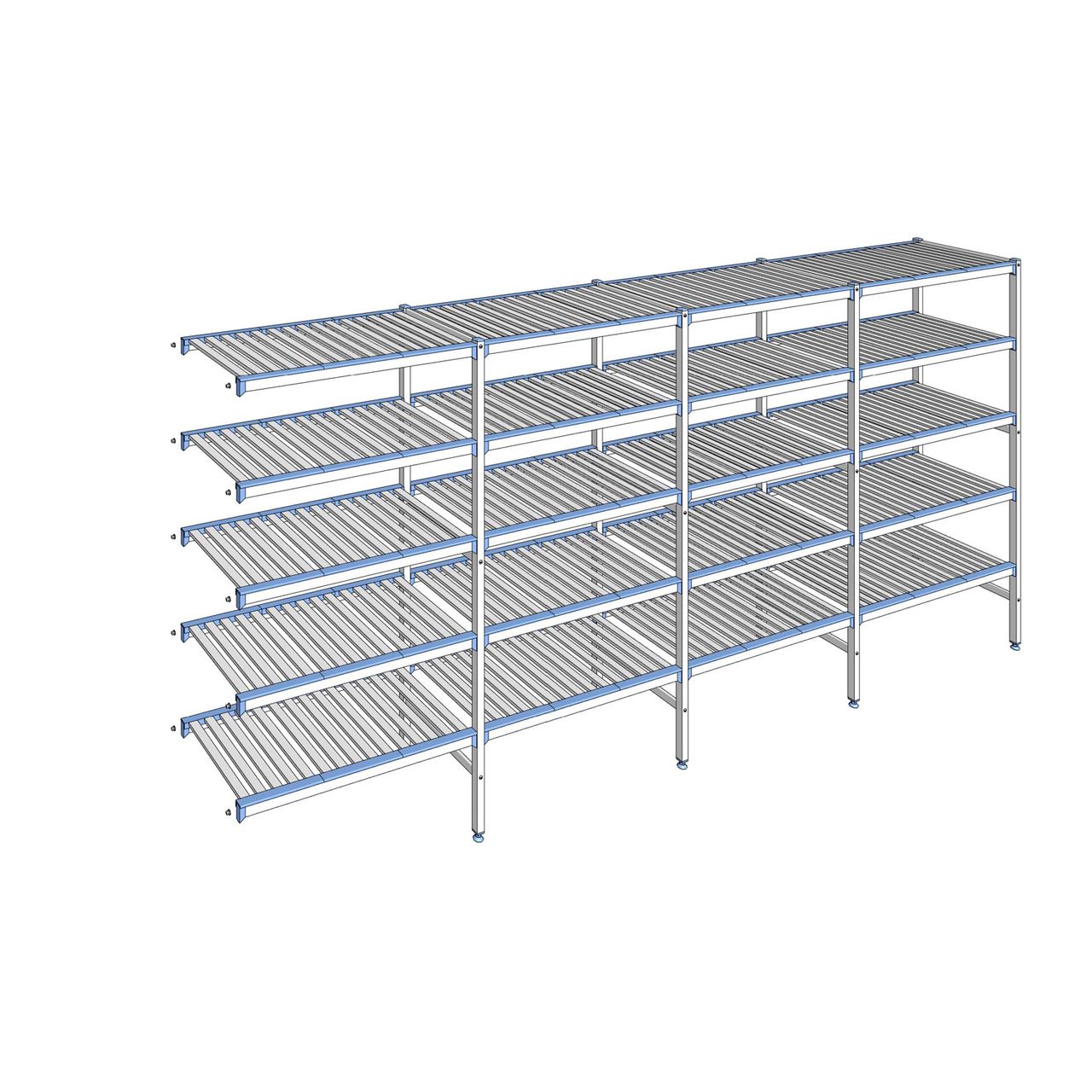 Rayonnage à clayettes amovibles 5 niveaux aluminium 175 x 387.1 x 50 cm Tournus - ACF3871
