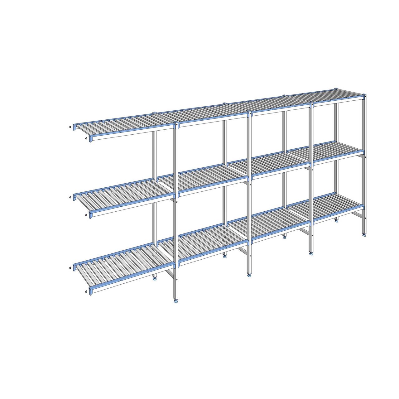 Rayonnage à clayettes amovibles 3 niveaux aluminium 175 x 377.1 x 40 cm Tournus - ACA3771