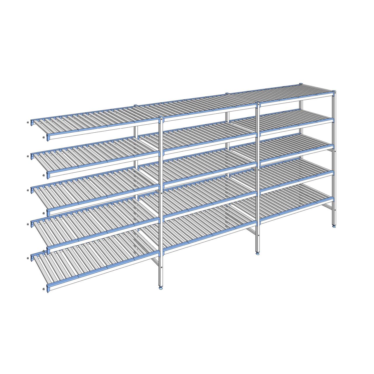 Rayonnage à clayettes amovibles 5 niveaux aluminium 175 x 393.5 x 50 cm Tournus - ACF3935