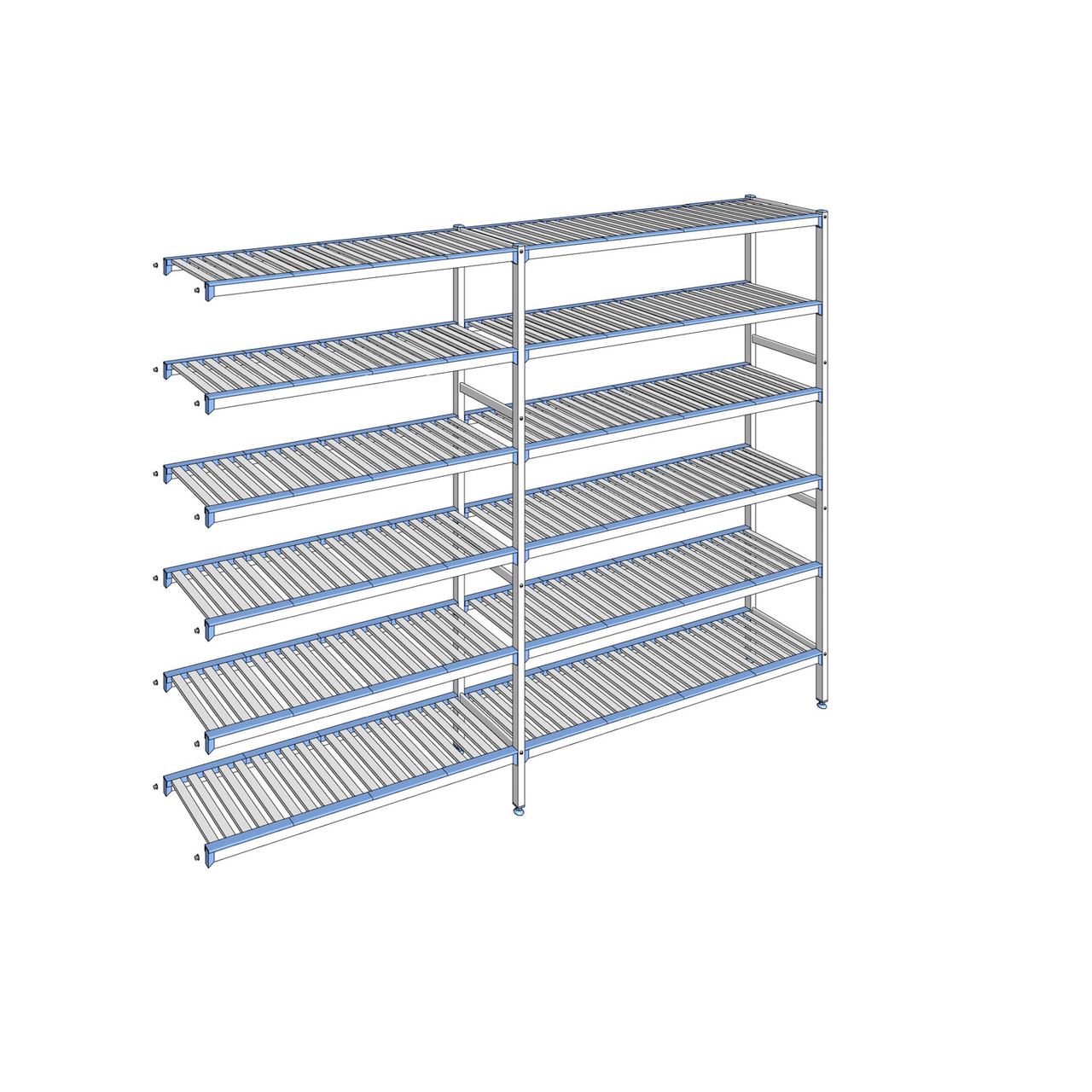 Rayonnage à clayettes amovibles 6 niveaux aluminium 205 x 279.3 x 40 cm Tournus - ACL2793