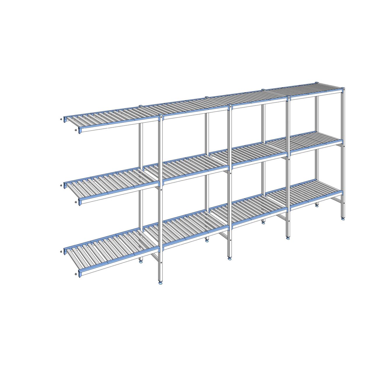 Rayonnage à clayettes amovibles 3 niveaux aluminium 175 x 387.1 x 40 cm Tournus - ACA3871
