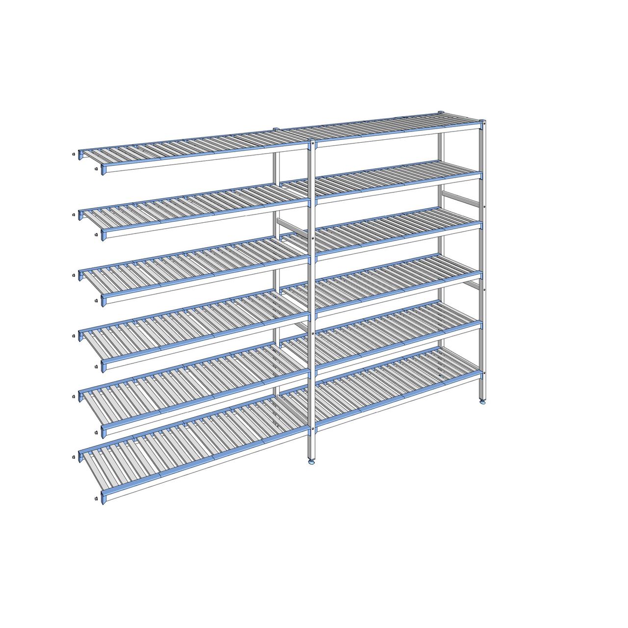 Rayonnage à clayettes amovibles 6 niveaux aluminium 205 x 299.5 x 40 cm Tournus - ACL2995