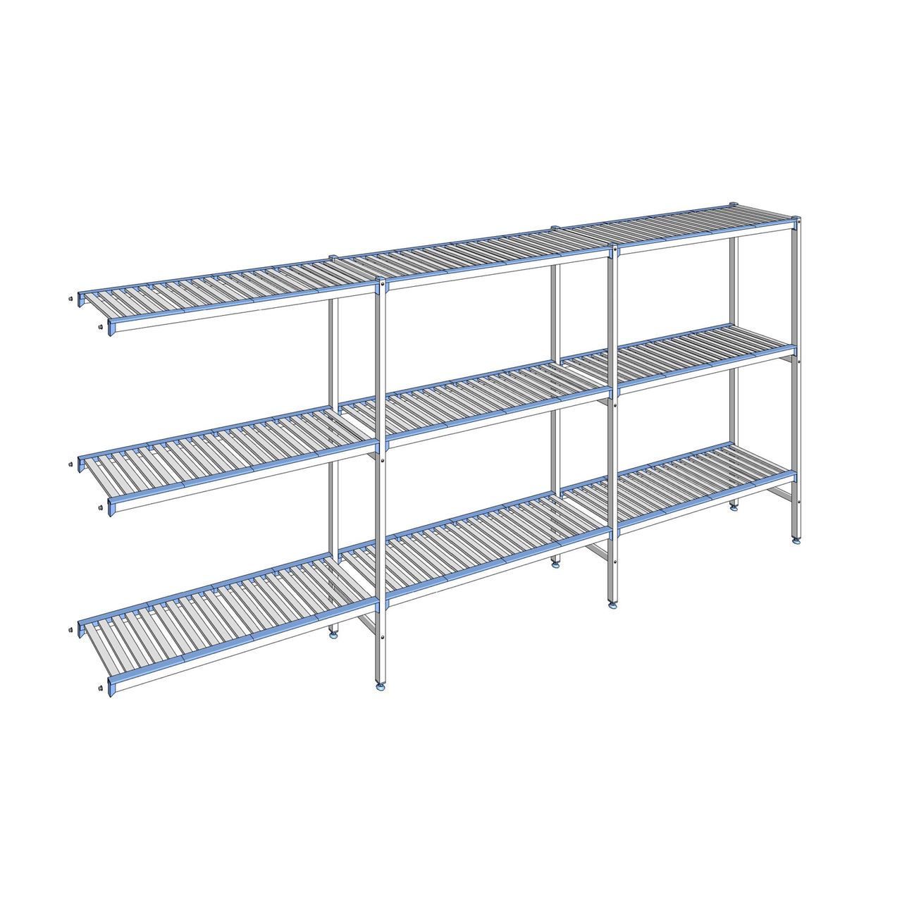 Rayonnage à clayettes amovibles 3 niveaux aluminium 175 x 393.5 x 40 cm Tournus - ACA3935