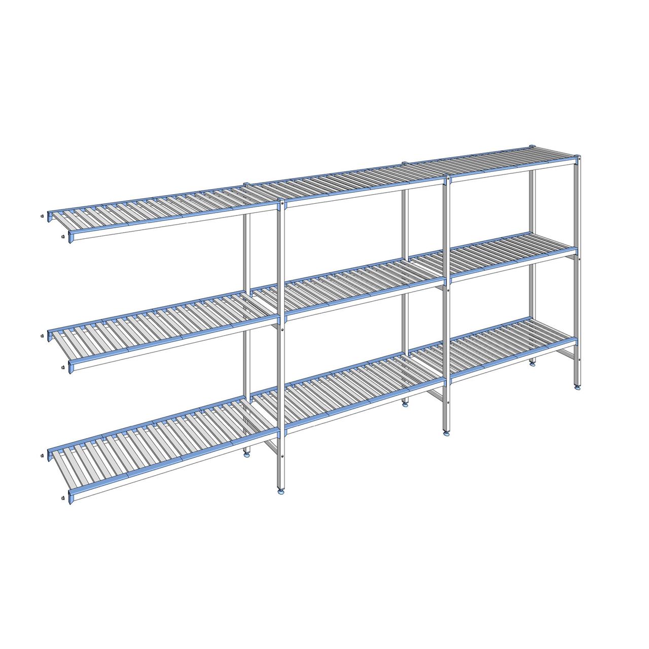 Rayonnage à clayettes amovibles 3 niveaux aluminium 175 x 403.7 x 40 cm Tournus - ACA4037