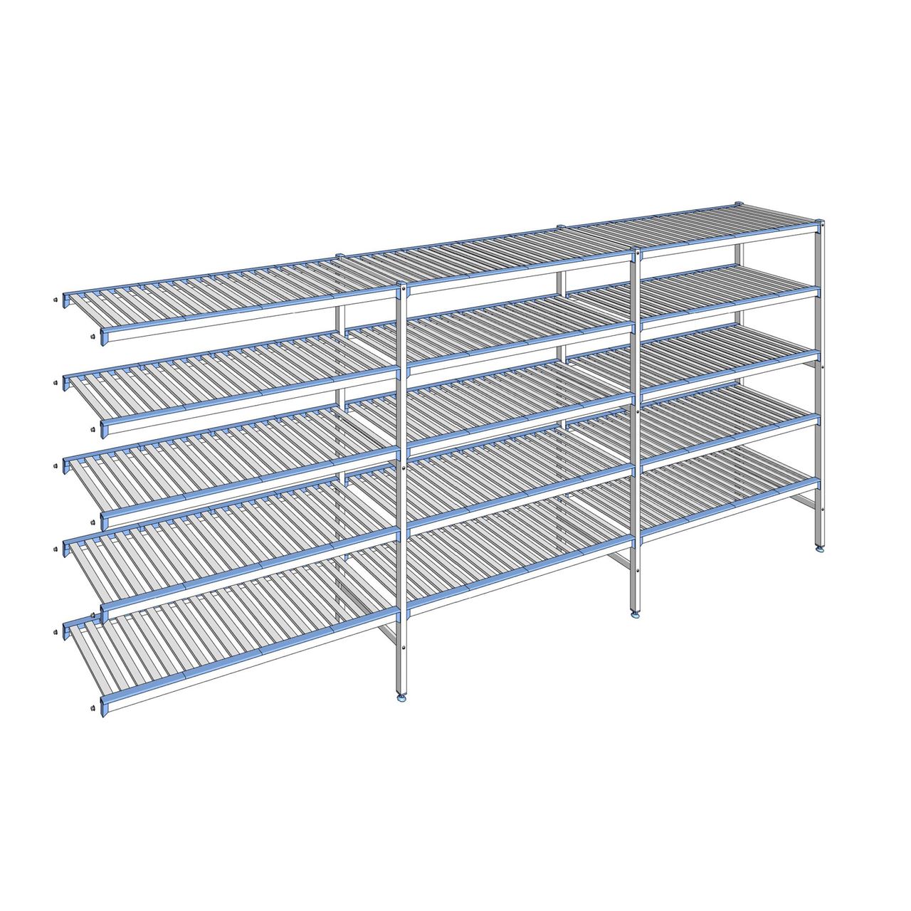 Rayonnage à clayettes amovibles 5 niveaux aluminium 175 x 403.7 x 50 cm Tournus - ACF4037