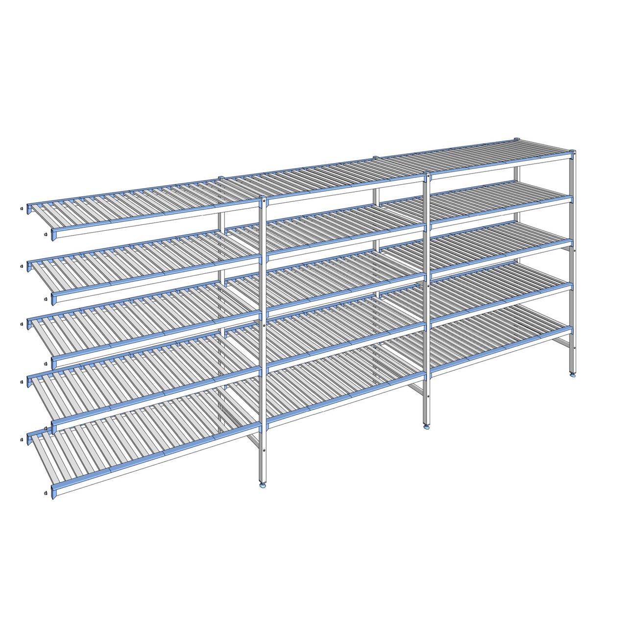 Rayonnage à clayettes amovibles 5 niveaux aluminium 175 x 423.7 x 50 cm Tournus - ACF4237