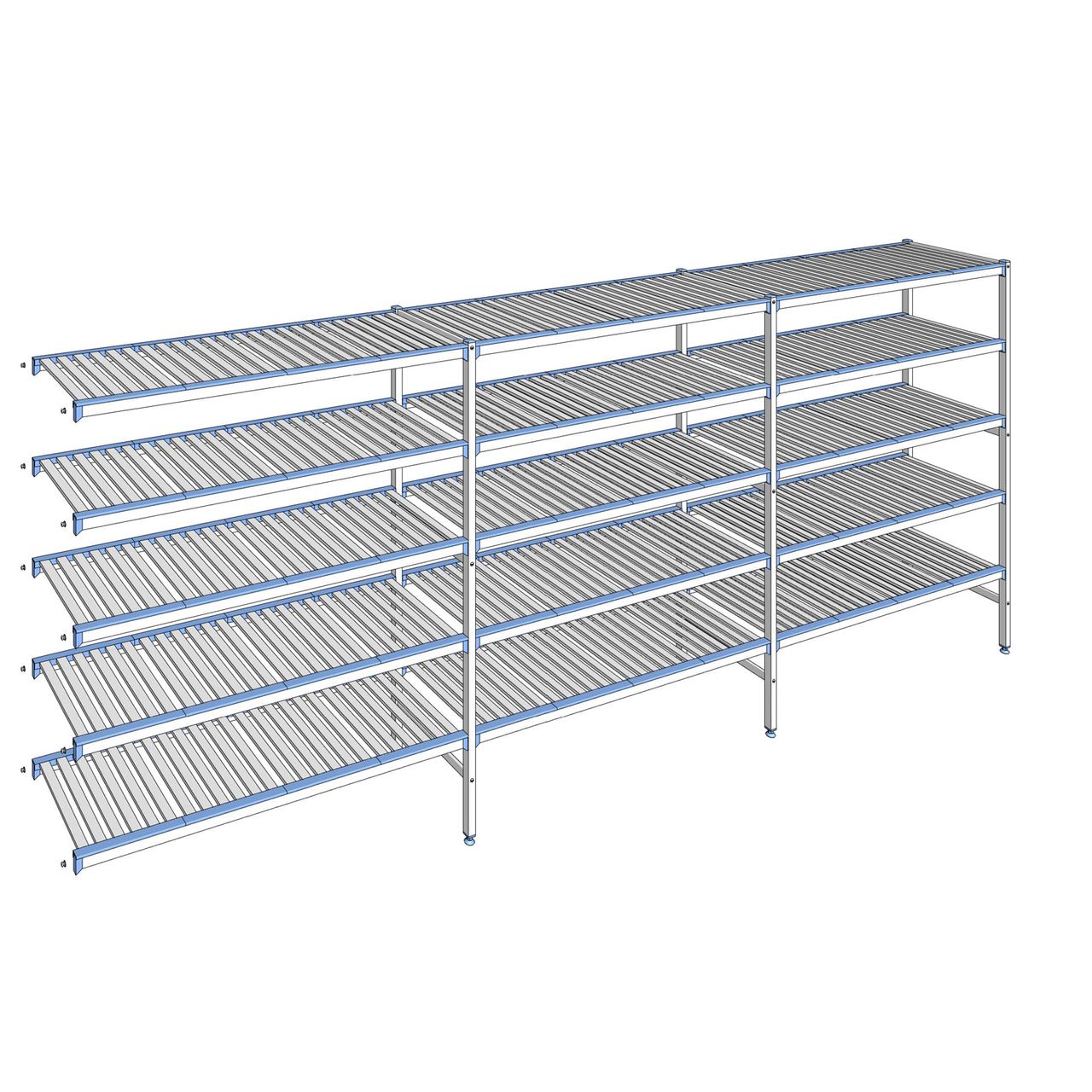 Rayonnage à clayettes amovibles 5 niveaux aluminium 175 x 433.7 x 50 cm Tournus - ACF4337