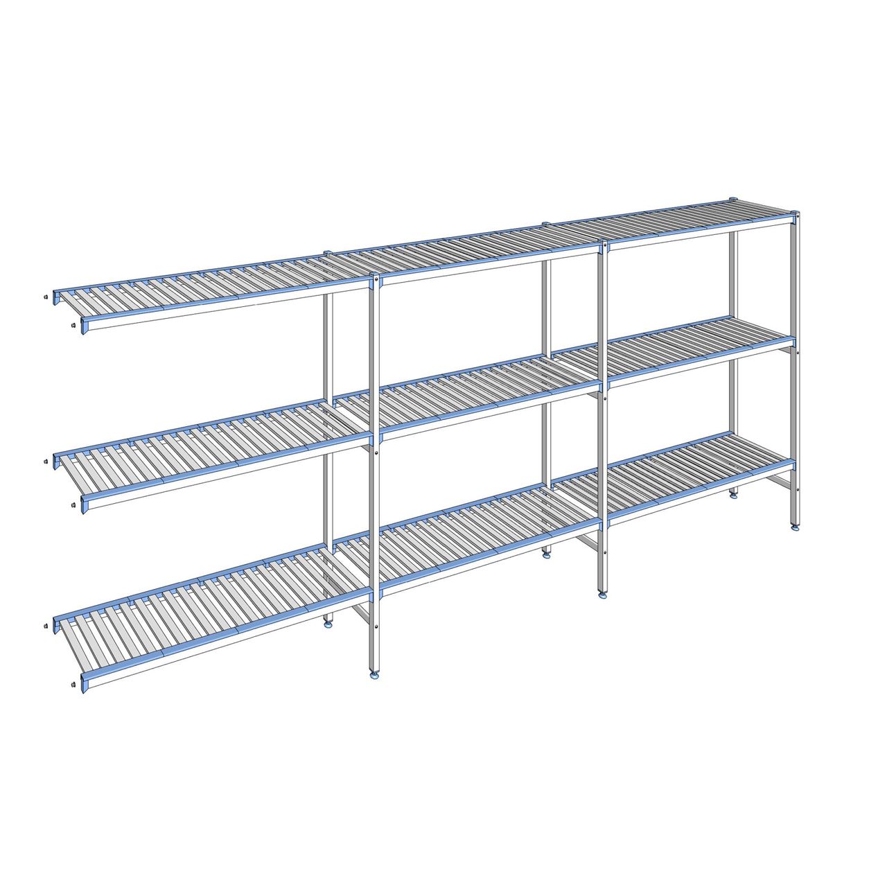 Rayonnage à clayettes amovibles 3 niveaux aluminium 175 x 413.7 x 40 cm Tournus - ACA4137