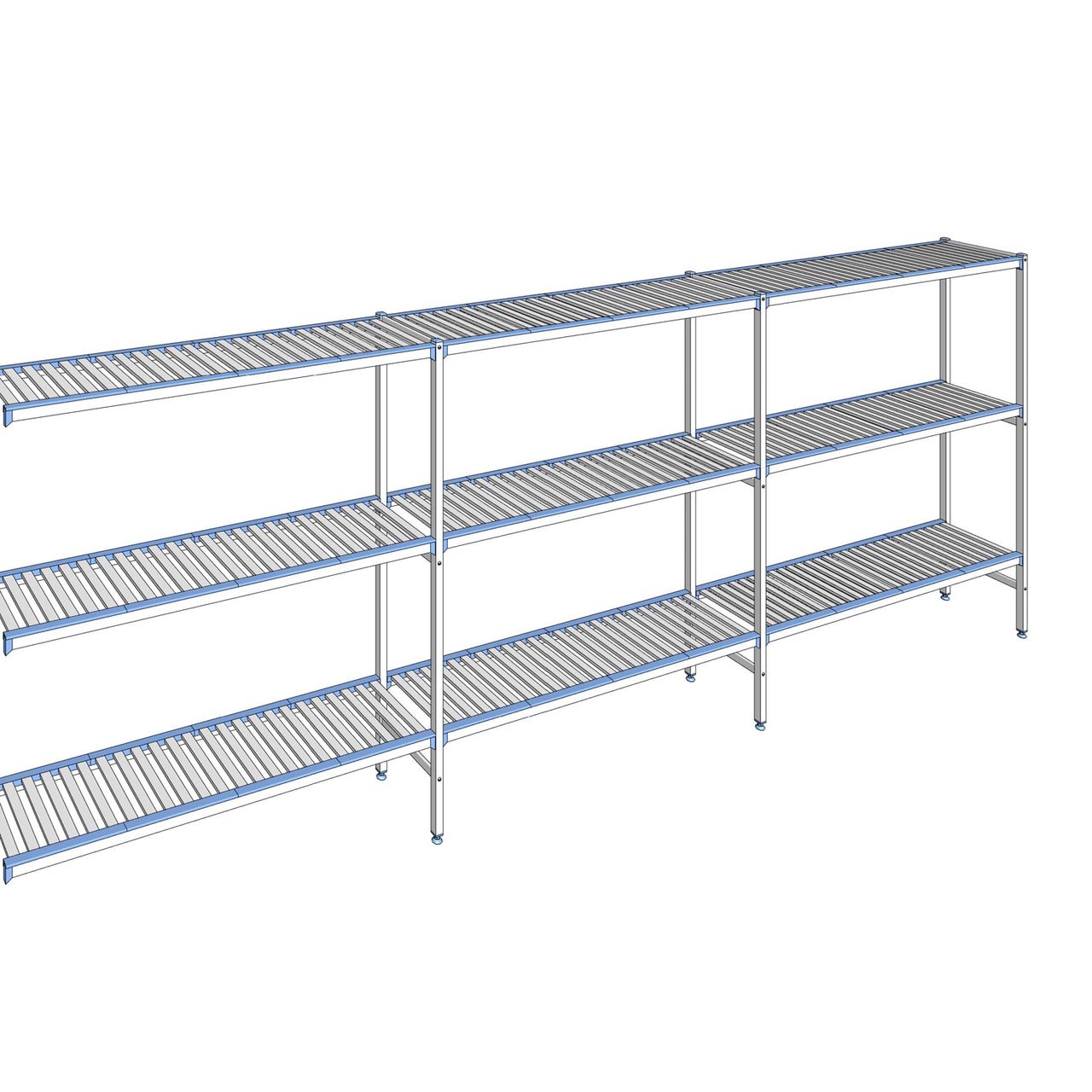 Rayonnage à clayettes amovibles 3 niveaux aluminium 175 x 473.7 x 40 cm Tournus - ACA4737