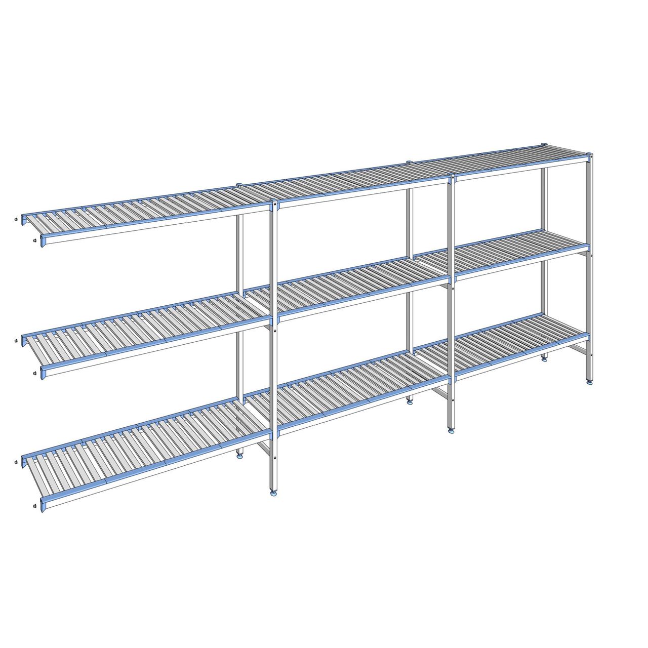 Rayonnage à clayettes amovibles 3 niveaux aluminium 175 x 433.7 x 40 cm Tournus - ACA4337