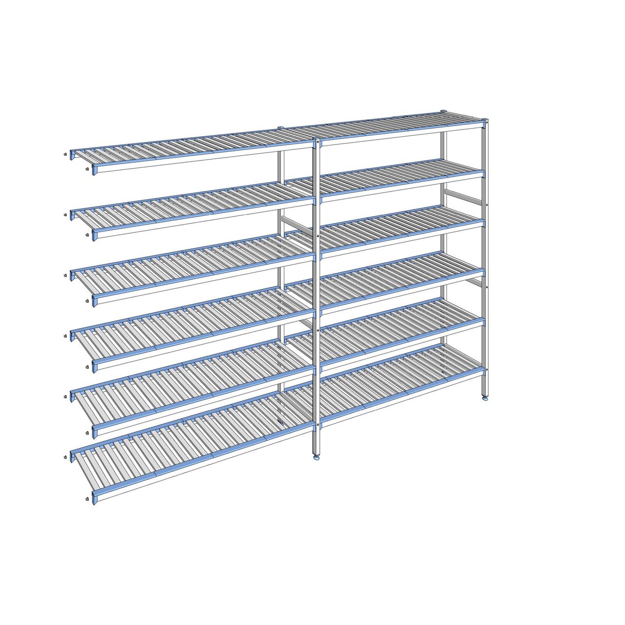 Rayonnage à clayettes amovibles 6 niveaux aluminium 205 x 309.5 x 40 cm Tournus - ACL3095