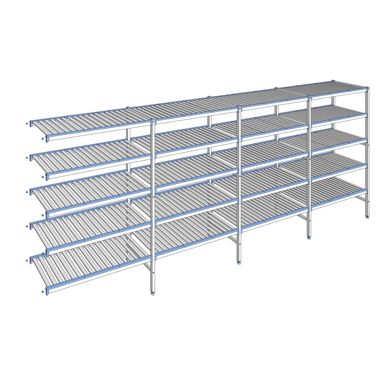 Rayonnage à clayettes amovibles 5 niveaux aluminium 175 x 457.1 x 50 cm Tournus - ACF4571
