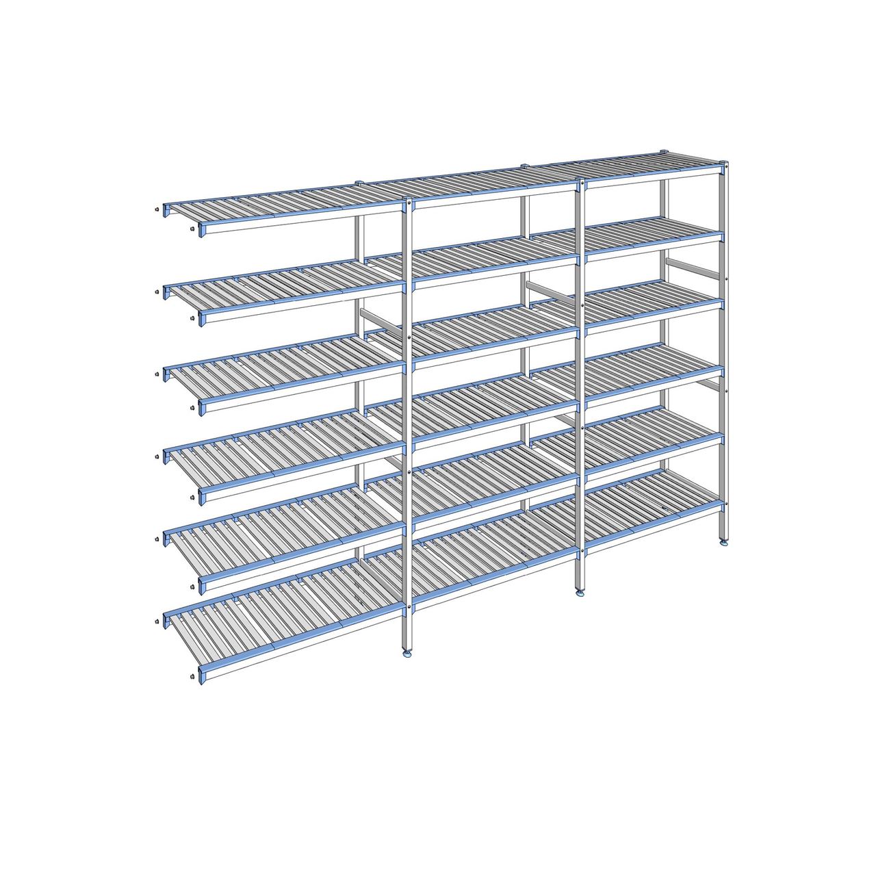 Rayonnage à clayettes amovibles 6 niveaux aluminium 205 x 313.1 x 40 cm Tournus - ACL3131