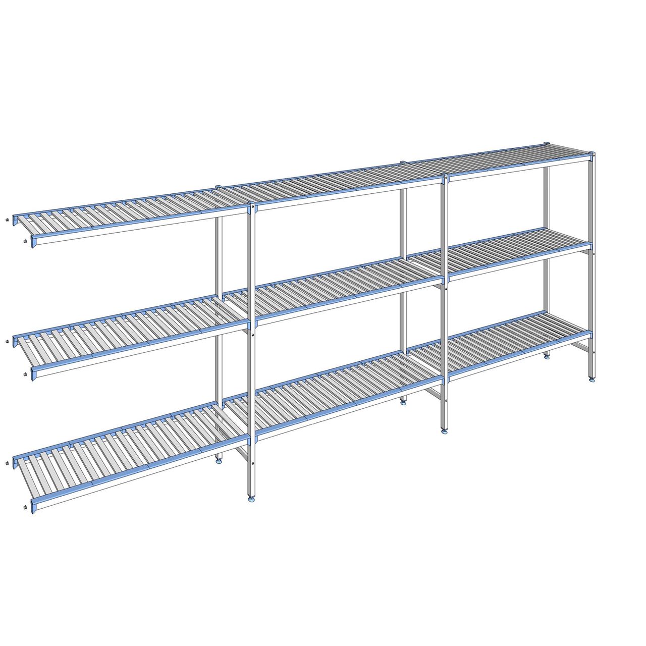Rayonnage à clayettes amovibles 3 niveaux aluminium 175 x 443.7 x 40 cm Tournus - ACA4437