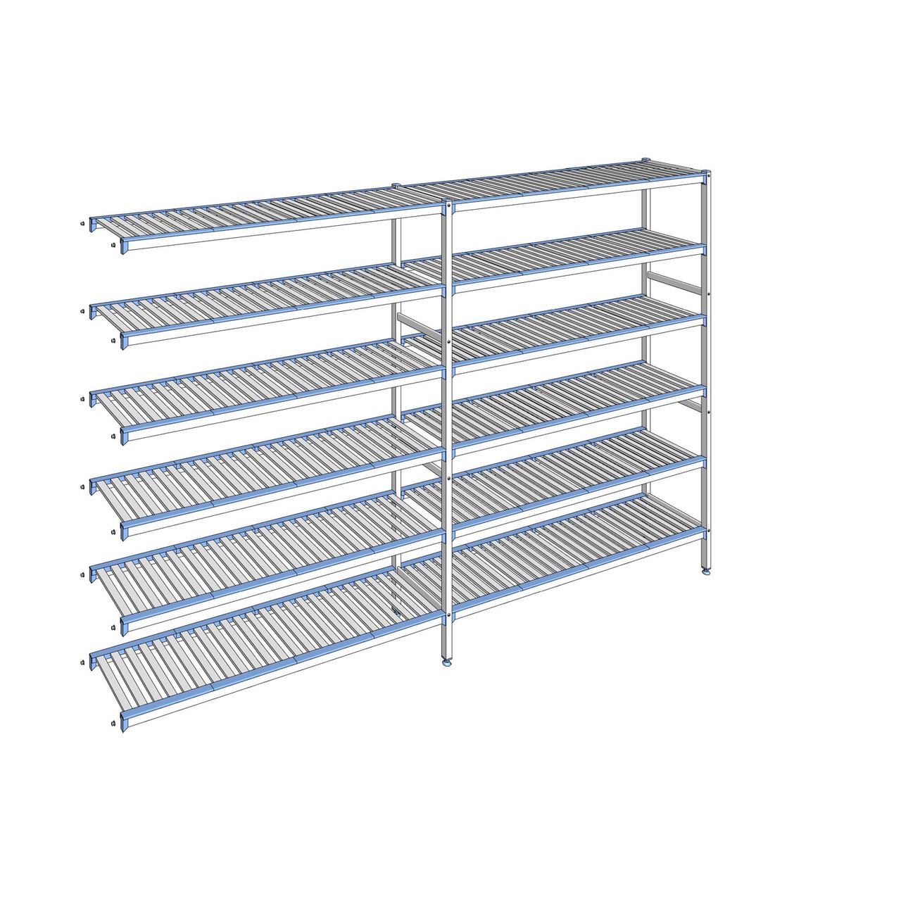 Rayonnage à clayettes amovibles 6 niveaux aluminium 205 x 319.5 x 40 cm Tournus - ACL3195