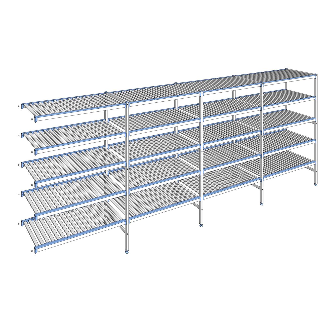 Rayonnage à clayettes amovibles 5 niveaux aluminium 175 x 467.1 x 50 cm Tournus - ACF4671