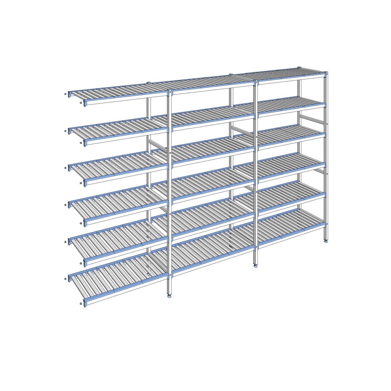 Rayonnage à clayettes amovibles 6 niveaux aluminium 205 x 323.1 x 40 cm Tournus - ACL3231