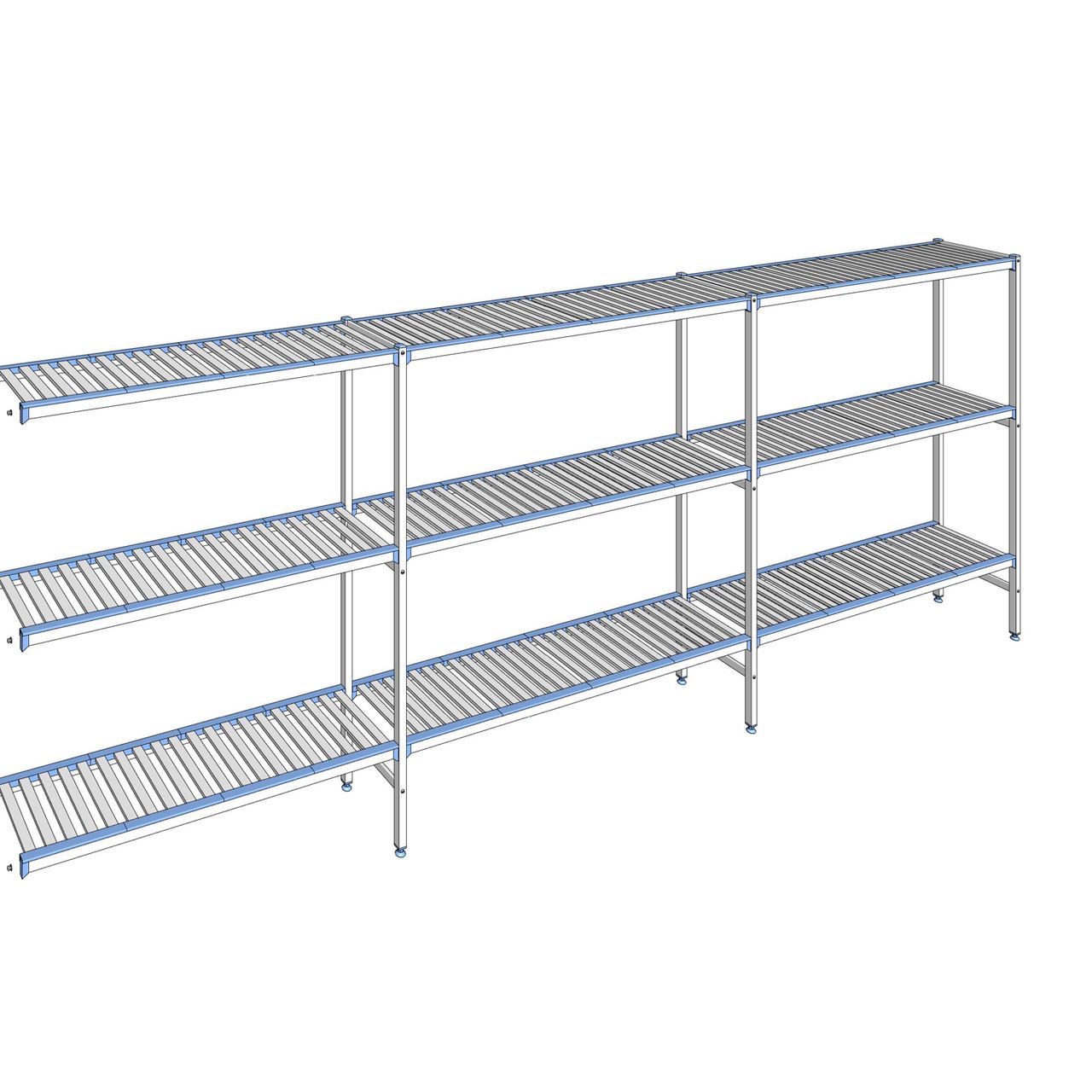 Rayonnage à clayettes amovibles 3 niveaux aluminium 175 x 463.7 x 40 cm Tournus - ACA4637