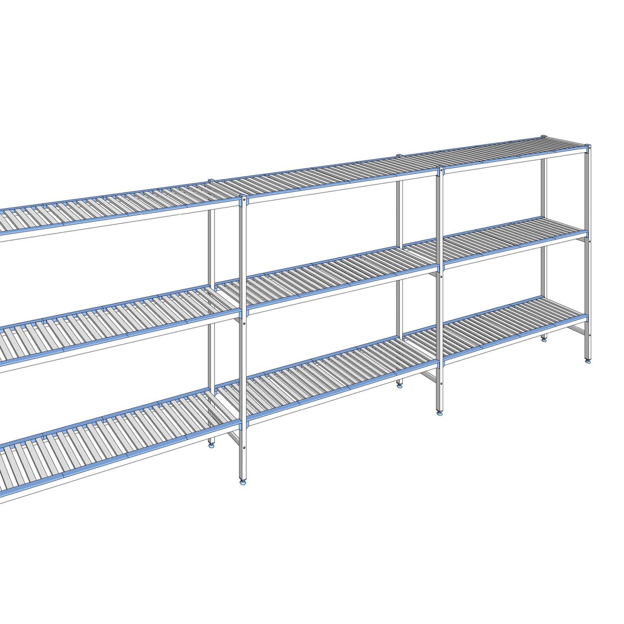Rayonnage à clayettes amovibles 3 niveaux aluminium 175 x 483.7 x 40 cm Tournus - ACA4837