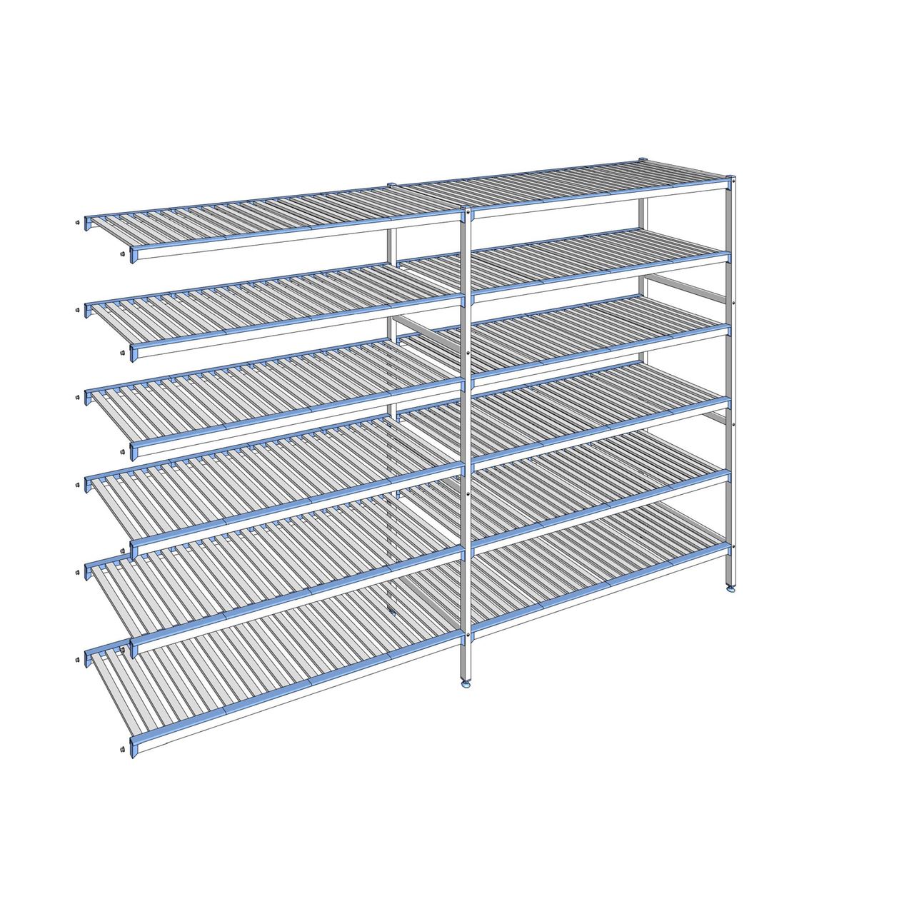 Rayonnage à clayettes amovibles 6 niveaux aluminium 205 x 319.5 x 56 cm Tournus - ACR3195