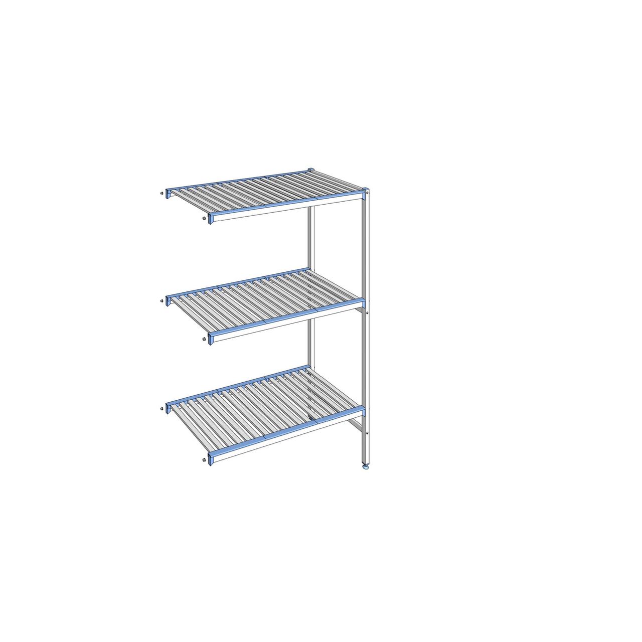 Rayonnage à clayettes amovibles 3 niveaux aluminium 175 x 115.1 x 56 cm Tournus - ACG1151