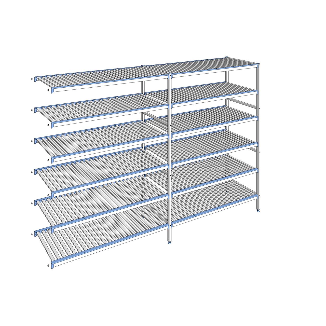 Rayonnage à clayettes amovibles 6 niveaux aluminium 205 x 309.5 x 56 cm Tournus - ACR3095