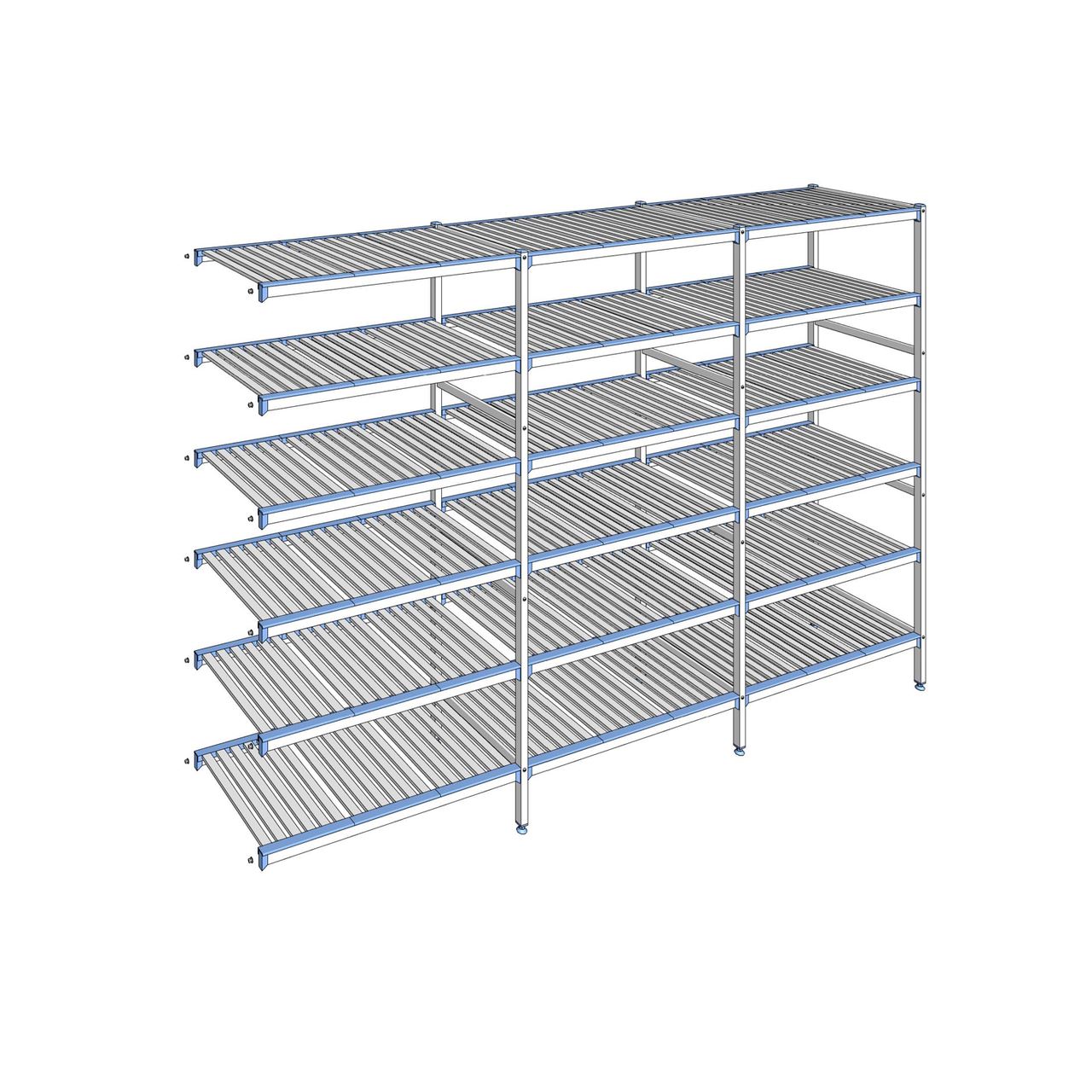 Rayonnage à clayettes amovibles 6 niveaux aluminium 205 x 313.1 x 56 cm Tournus - ACR3131