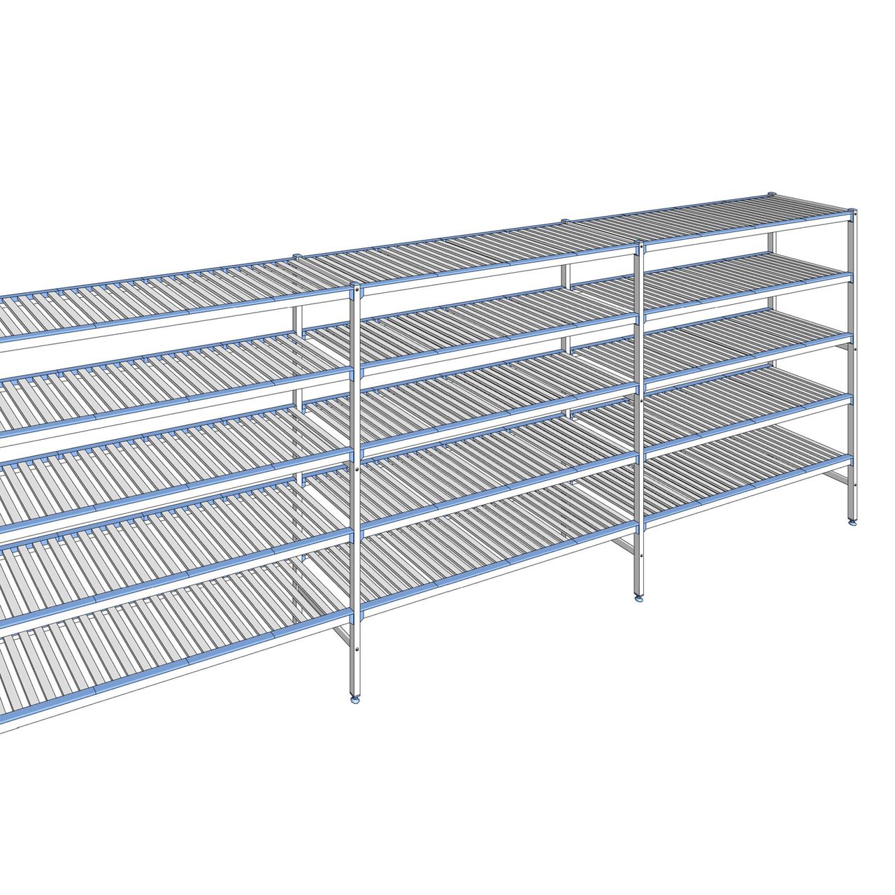 Rayonnage à clayettes amovibles 5 niveaux aluminium 175 x 483.7 x 50 cm Tournus - ACF4837