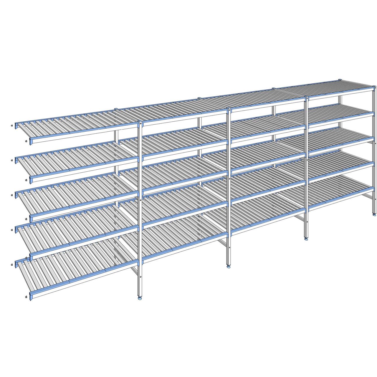Rayonnage à clayettes amovibles 5 niveaux aluminium 175 x 487.3 x 50 cm Tournus - ACF4873
