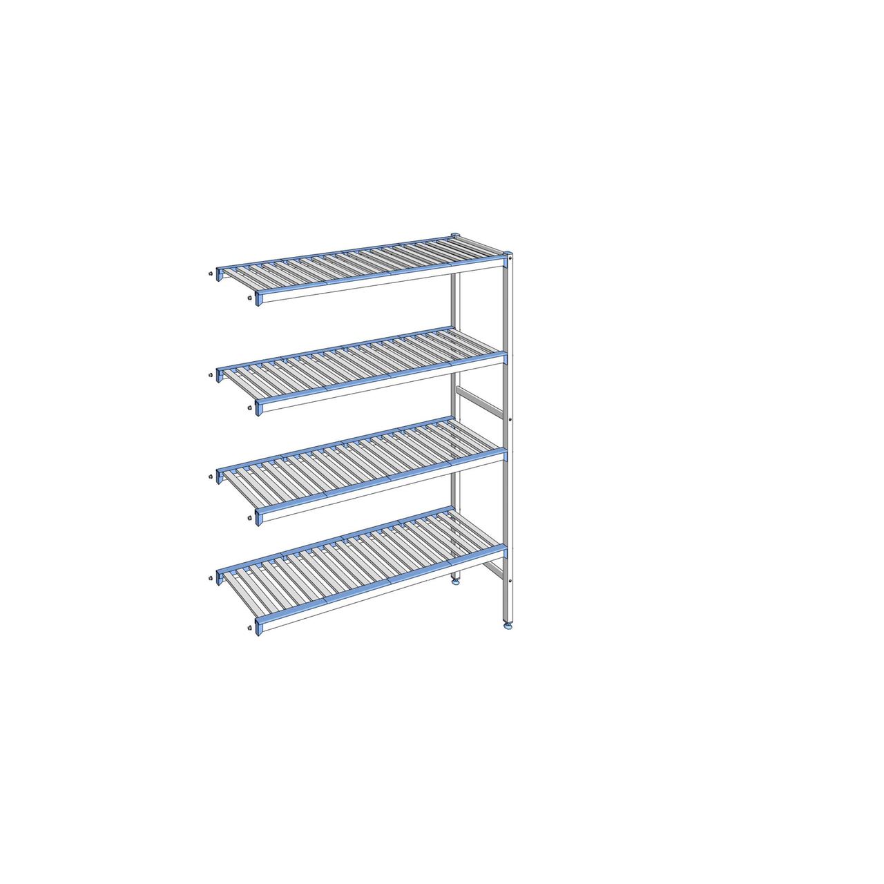 Rayonnage à clayettes amovibles 4 niveaux aluminium 175 x 135.3 x 40 cm Tournus - ACB1353