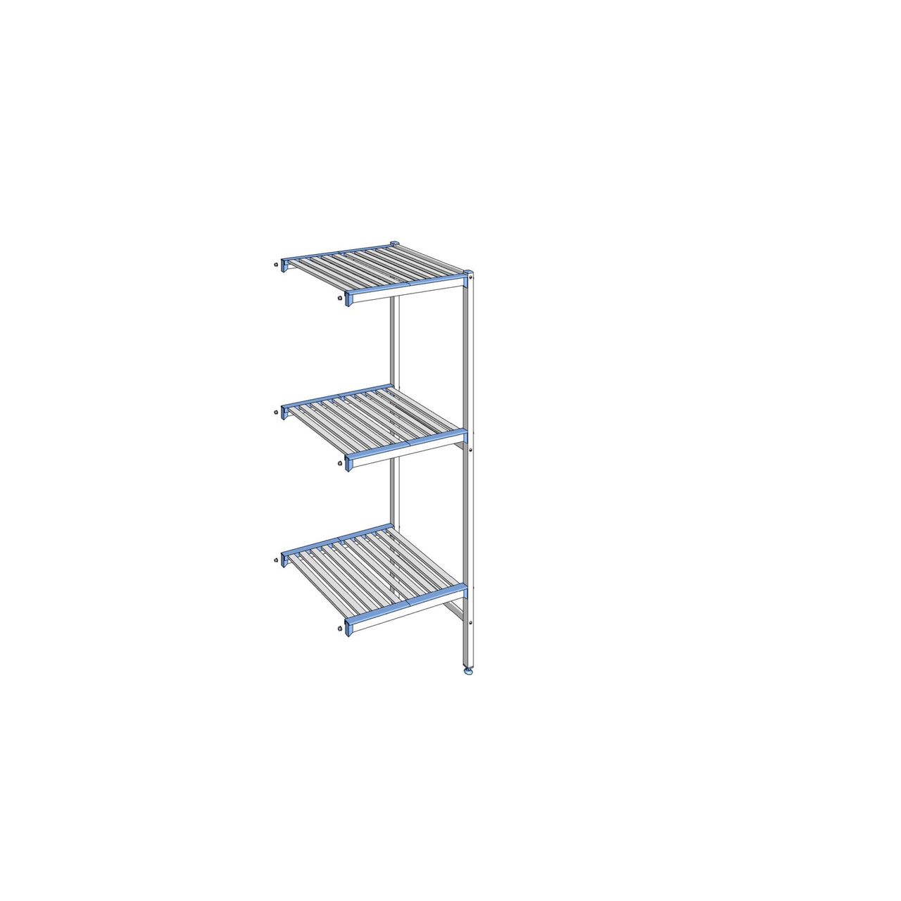 Rayonnage à clayettes amovibles 3 niveaux aluminium 175 x 64.9 x 56 cm Tournus - ACG0649