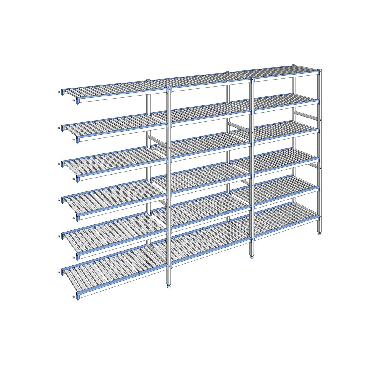 Rayonnage à clayettes amovibles 6 niveaux aluminium 205 x 333.1 x 40 cm Tournus - ACL3331