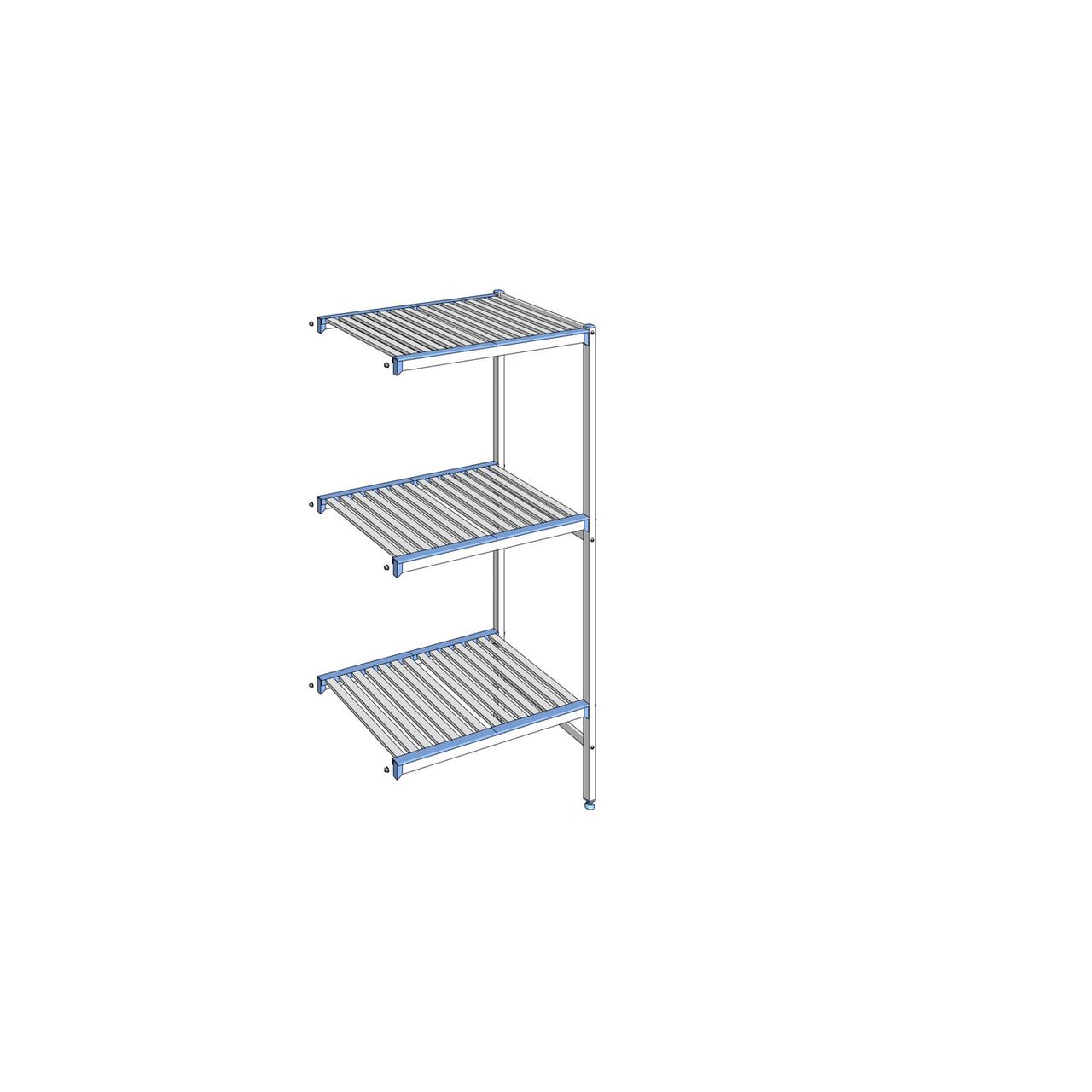 Rayonnage à clayettes amovibles 3 niveaux aluminium 175 x 84.9 x 56 cm Tournus - ACG0849