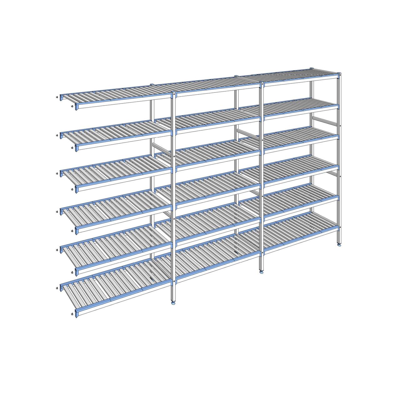 Rayonnage à clayettes amovibles 6 niveaux aluminium 205 x 343.1 x 40 cm Tournus - ACL3431