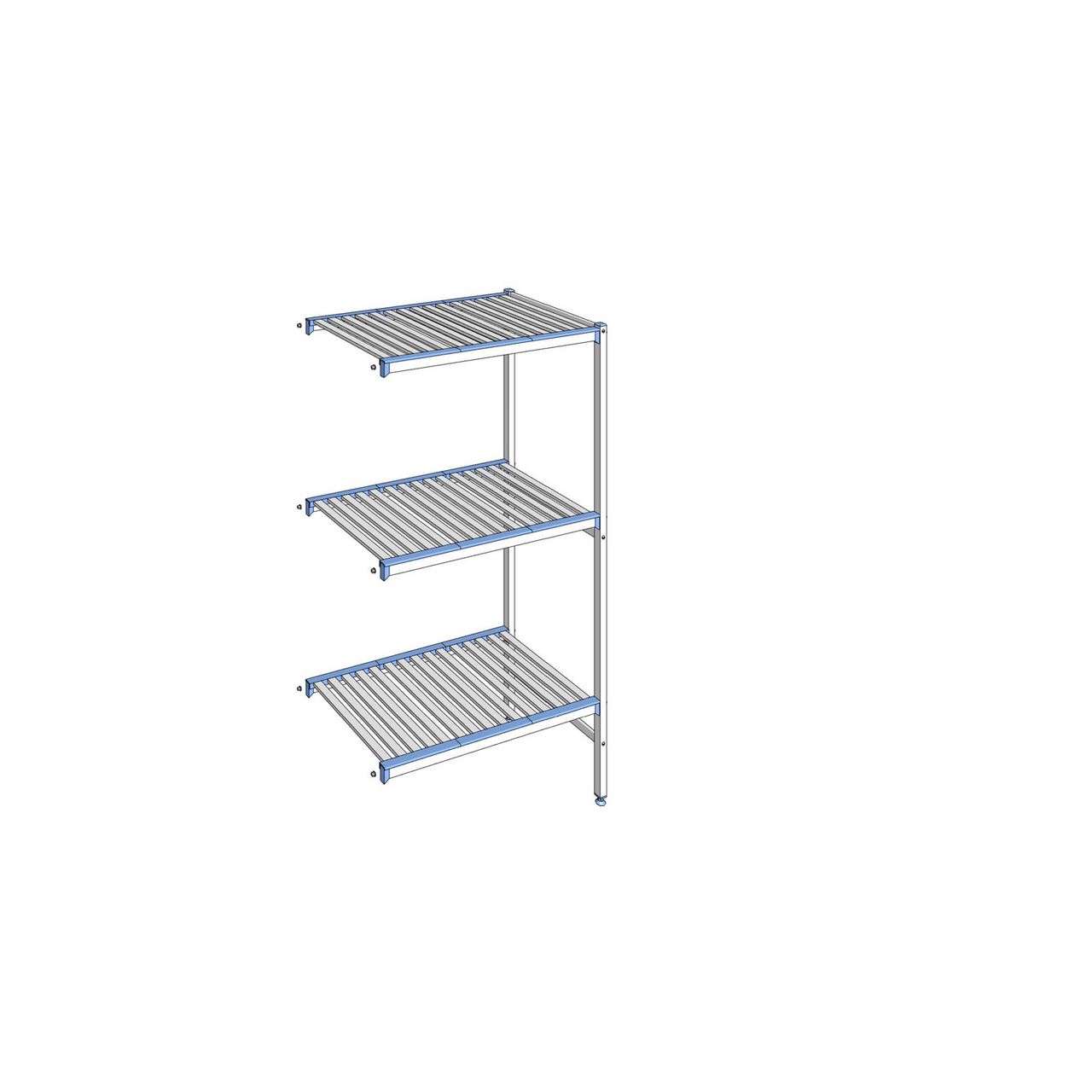 Rayonnage à clayettes amovibles 3 niveaux aluminium 175 x 95.1 x 56 cm Tournus - ACG0951